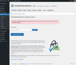 Page screenshot: Memberships → License