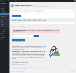 Page screenshot: Memberships → License
