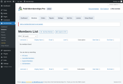 Page screenshot: Memberships → Members