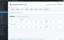 Page screenshot: Memberships → Orders