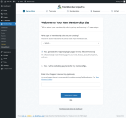 Page screenshot: Memberships → Setup Wizard