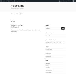 Page screenshot: Test site – Just another WordPress site