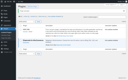 Page screenshot: Plugins ‹ Test site — WordPress