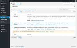 Page screenshot: Plugins ‹ Test site — WordPress