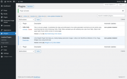 Page screenshot: Plugins ‹ Test site — WordPress