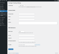 Page screenshot: Packages &rarr; Settings