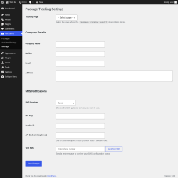 Page screenshot: Packages &rarr; Settings