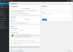 Page screenshot: Dashboard &lsaquo; Test site &mdash; WordPress