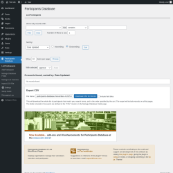 Page screenshot: Participants Database