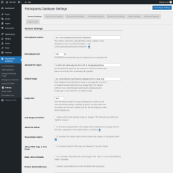 Page screenshot: Participants Database → Settings