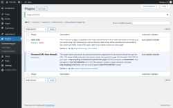 Page screenshot: Plugins &lsaquo; Test site &mdash; WordPress