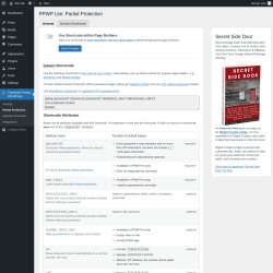 Page screenshot: Password Protect WordPress → Partial Protection