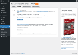 Page screenshot: Password Protect WordPress → Advanced