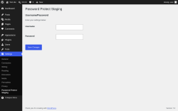 Page screenshot: Settings &rarr; Password Protect Staging