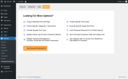 Page screenshot: Settings &rarr; Password Protected &rarr; 
								Get Pro                            