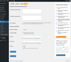 Page screenshot: Settings &rarr; Password Protected &rarr; 
								Advanced                            