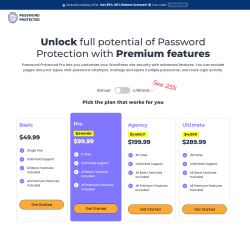 Page screenshot: Password Protected &rarr; ↳  Get Pro