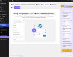 Page screenshot: Password Protected &rarr; Customize