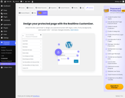 Page screenshot: Password Protected &rarr; Customize