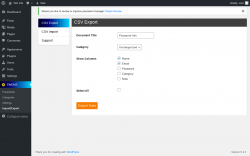 Page screenshot: PWDMS &rarr; Import/Export