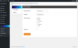 Page screenshot: PWDMS &rarr; Import/Export