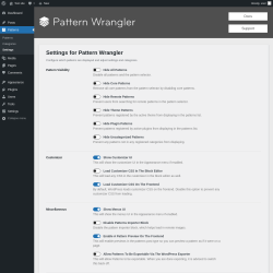 Page screenshot: Patterns &rarr; Settings