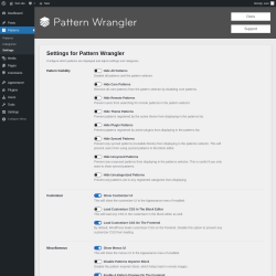 Page screenshot: Patterns &rarr; Settings