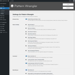 Page screenshot: Patterns &rarr; Settings