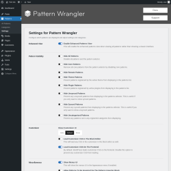 Page screenshot: Patterns &rarr; Settings