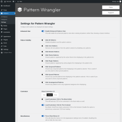 Page screenshot: Patterns &rarr; Settings