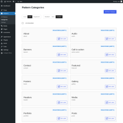 Page screenshot: Patterns &rarr; Categories