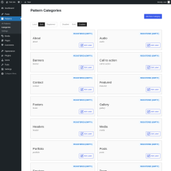 Page screenshot: Patterns &rarr; Categories