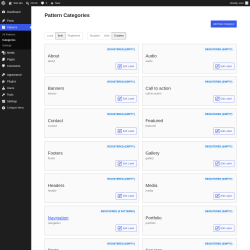 Page screenshot: Patterns &rarr; Categories