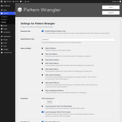 Page screenshot: Patterns &rarr; Settings