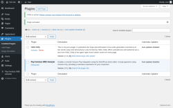 Page screenshot: Plugins ‹ Test site — WordPress