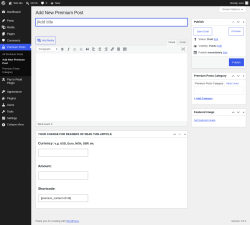 Page screenshot: Premium Posts &rarr; Add New Premium Post