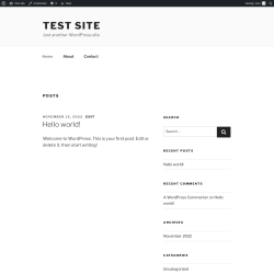 Page screenshot: Test site &ndash; Just another WordPress site