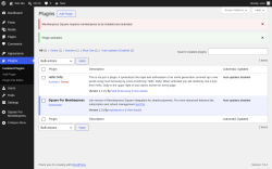 Page screenshot: Plugins &lsaquo; Test site &mdash; WordPress