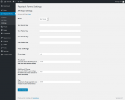 Page screenshot: Paystack Forms → Settings
