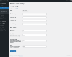 Page screenshot: Paystack Forms → Settings