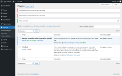 Page screenshot: Plugins ‹ Test site — WordPress