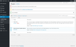 Page screenshot: Plugins &lsaquo; Test site &mdash; WordPress