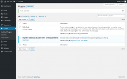 Page screenshot: Plugins &lsaquo; Test site &mdash; WordPress