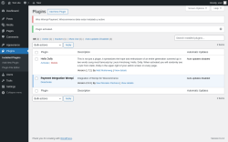 Page screenshot: Plugins ‹ Test site — WordPress