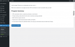 Page screenshot: Payment Page &rarr; Affiliation