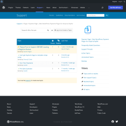 Page screenshot: Payment Page &rarr; Support Forum