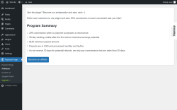 Page screenshot: Payment Page &rarr; Affiliation