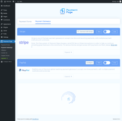 Page screenshot: Payment Page &rarr; Payment Gateways