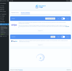 Page screenshot: Payment Page &rarr; Payment Gateways