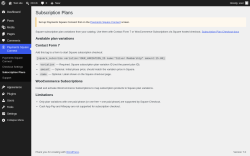 Page screenshot: Payments Square Connect &rarr; Subscription Plans